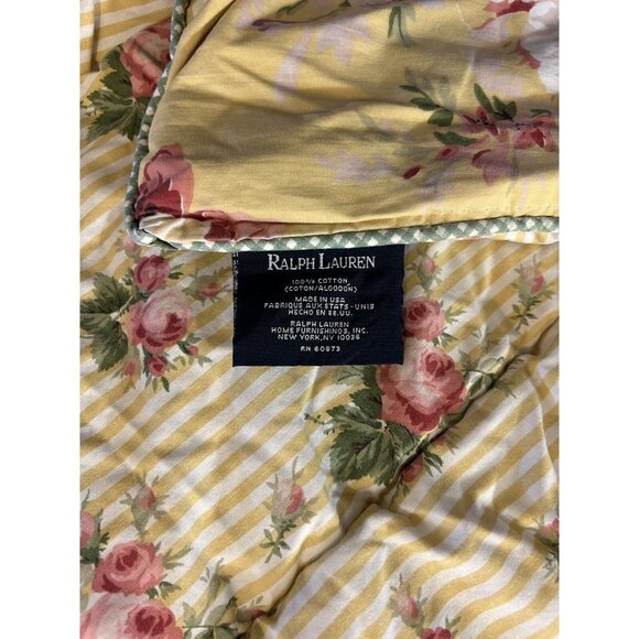 VINTAGE Ralph Lauren Full Queen Comforter Sophie Brooke Pink Rose Yellow SEE PIC - Picture 3 of 10